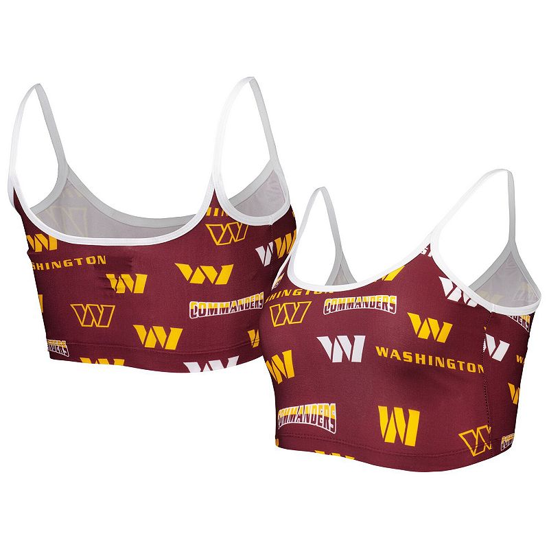 Women's Concepts Sport Burgundy/White Washington Commanders Breakthrough Allover Knit Sports Bra, Size: Medium, Wft Med Re