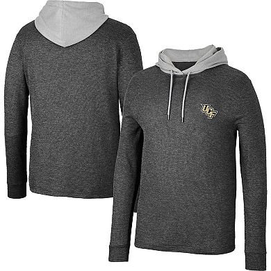 Men's Colosseum Black UCF Knights Ballot Waffle-Knit Thermal Long Sleeve Hoodie T-Shirt