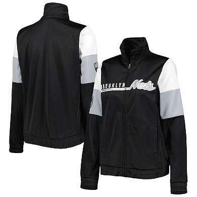 Women's G-III 4Her by Carl Banks Black Brooklyn Nets Change Up Full-Zip Track Jacket
