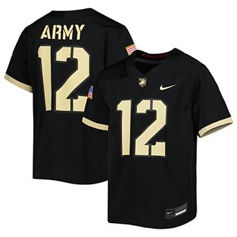 Youth Nike #12 Black Army Black Knights 1st Armored Division Old Ironsides Untouchable Football Jersey