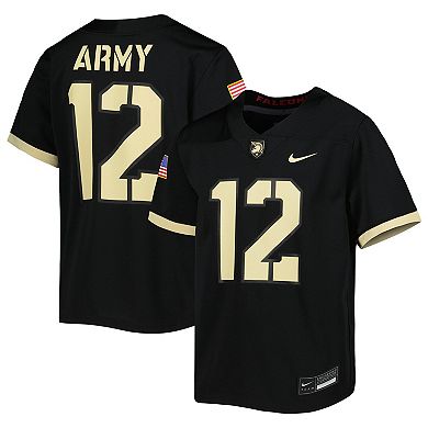 Youth Nike #12 Black Army Black Knights 1st Armored Division Old Ironsides Untouchable Football Jersey