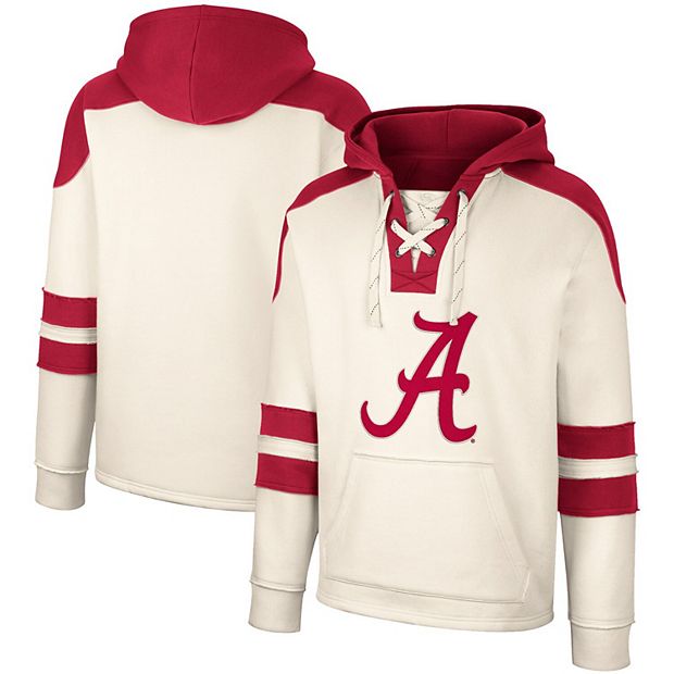 Men's Colosseum Cream Alabama Crimson Tide Lace-Up 4.0 Vintage Pullover  Hoodie