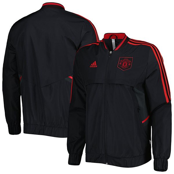 Min Nylon Promoten Men's adidas Black Manchester United AEROREADY Anthem Full-Zip Jacket
