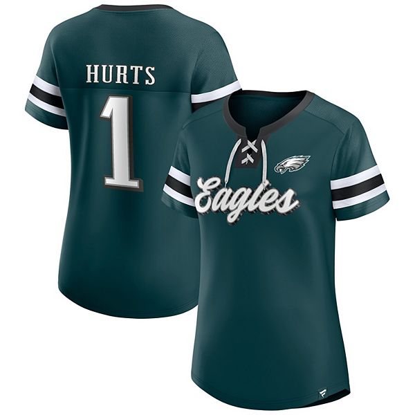 Jalen Hurts Philadelphia Eagles Women's Black Name & Number Logo