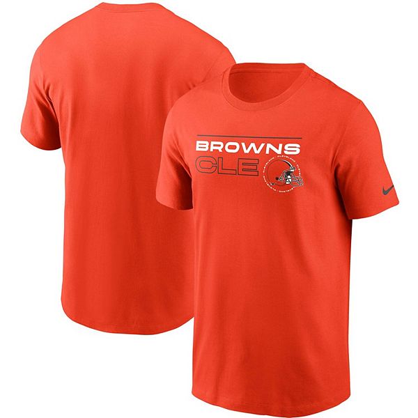 Mens Nike Orange Cleveland Browns Broadcast Essential T Shirt