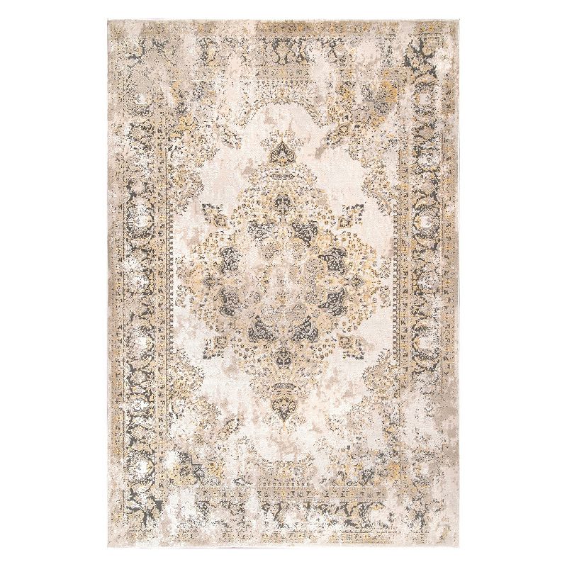 nuLoom Vintage Medallion Jodee Area Rug, Yellow, 8X10 Ft