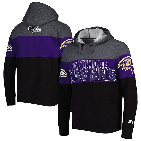 New Era Purple Baltimore Ravens Foil Sleeve Pullover Hoodie