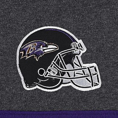 Men's Starter Heather Charcoal/Purple Baltimore Ravens Extreme Pullover Hoodie