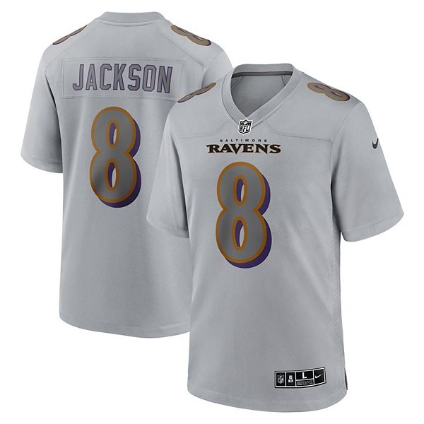 Men's Nike Lamar Jackson Gray Baltimore Ravens Atmosphere Fashion Game  Jersey