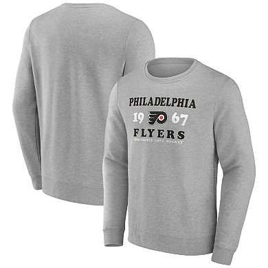 Men's Fanatics Branded Heather Charcoal Philadelphia Flyers Fierce Competitor Pullover Sweatshirt