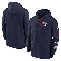 Men's Starter Navy/Red New England Patriots Running Back Full-Zip Hoodie Size: Medium