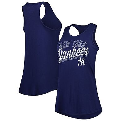 Women's Fanatics Branded Navy New York Yankees Simplicity Swing Racerback Scoop Neck Tank Top