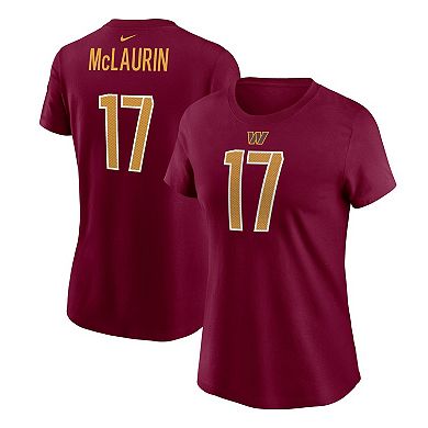 Women's Nike Terry McLaurin Burgundy Washington Commanders Player Name & Number T-Shirt