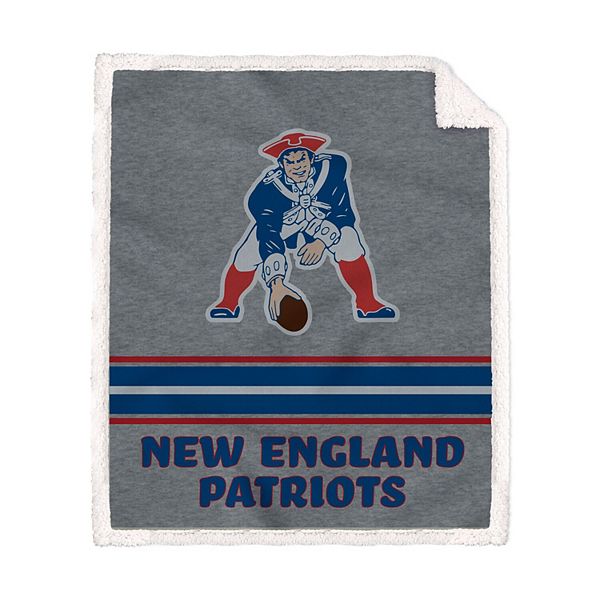 New England Patriots 50'' x 60'' Vintage Triple Stripe Sherpa Blanket