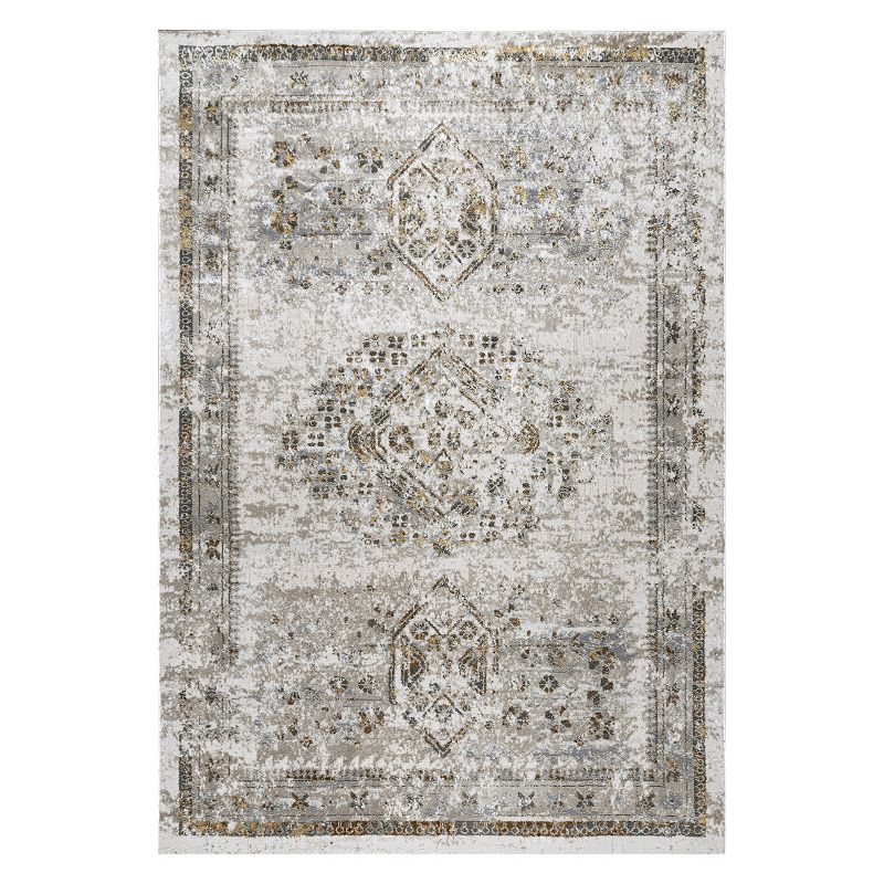 nuLoom Lucille Faded Vintage Medallion Area Rug, Beig/Green, 8X10 Ft