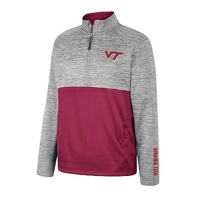 Men's Colosseum Heather Gray Virginia Tech Hokies John Half-Zip Pullover Jacket