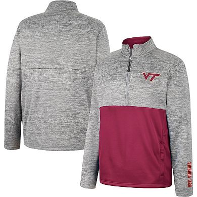 Men's Colosseum Heather Gray Virginia Tech Hokies John Half-Zip Pullover Jacket