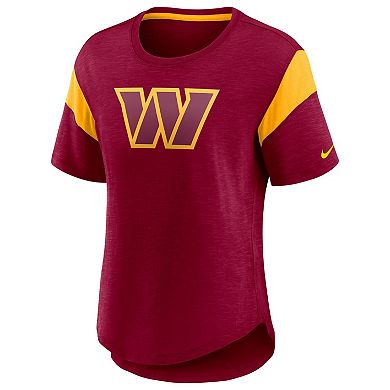 Women's Nike Burgundy Washington Commanders Primary Logo Slub Fashion Top