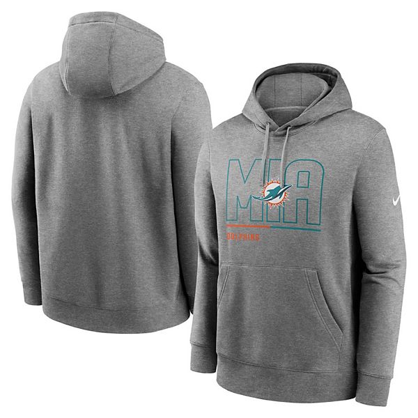 Nike Men's Miami Dolphins Overlap Club Black Pullover Hoodie