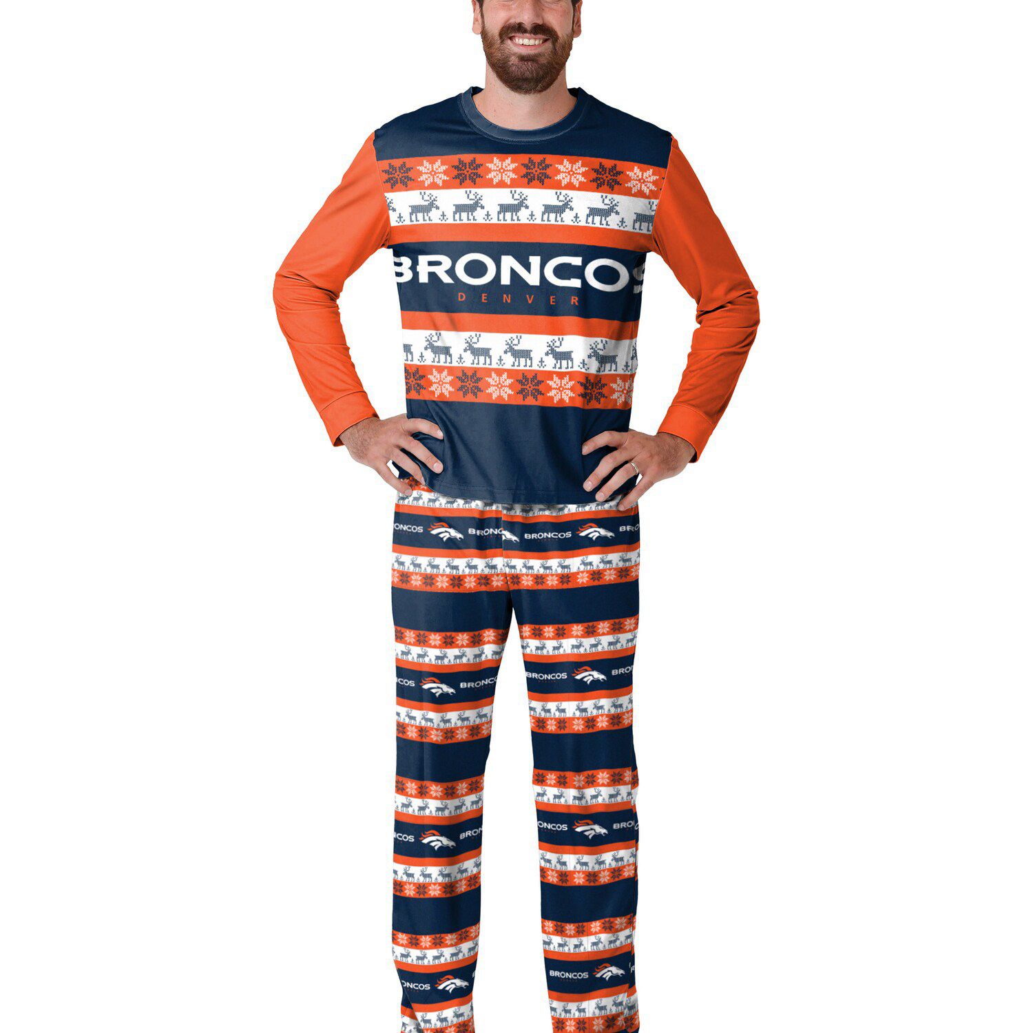 Denver Broncos Womens Short Cozy One Piece Pajamas, Size: 2XL