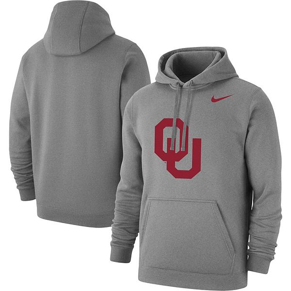 Men's Nike Heathered Gray Oklahoma Sooners Primary Logo Club Fleece ...