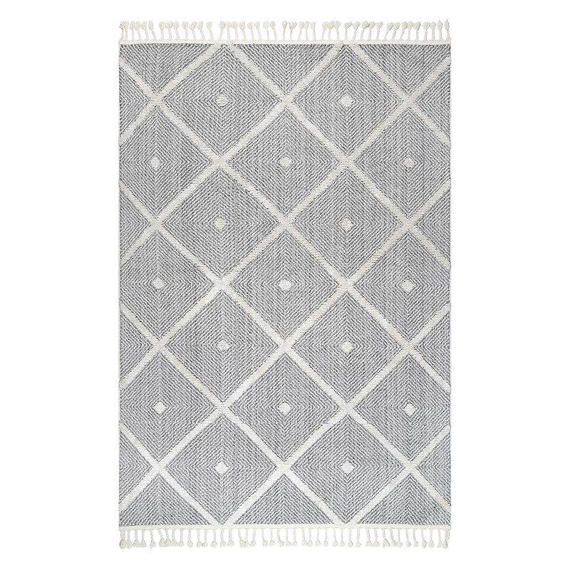 nuLoom Diamond Deyton Area Rug, Grey, 5X8 Ft