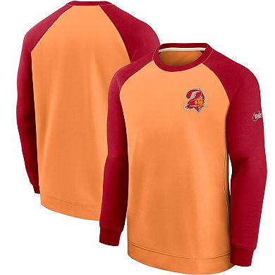 Men's Nike Orange/Red Tampa Bay Buccaneers Historic Raglan Performance Pullover Sweater