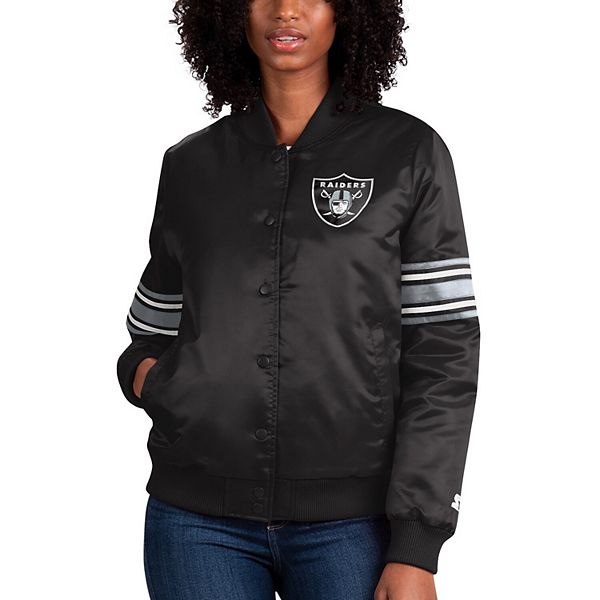 Lids Las Vegas Raiders Cuce Women's Full-Zip Varsity Jacket - Black