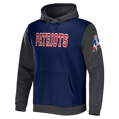 Men's NFL x Darius Rucker Collection by Fanatics Navy/Charcoal New England Patriots Colorblock Pullover Hoodie