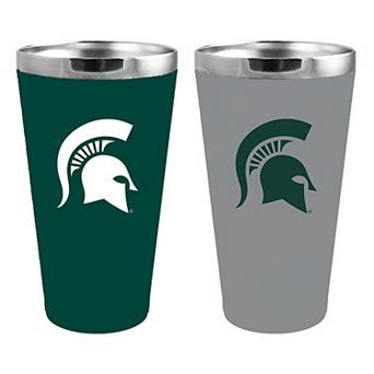 Michigan State Spartans Team Color 2-Pack Stainless Steel Pint Glass Set