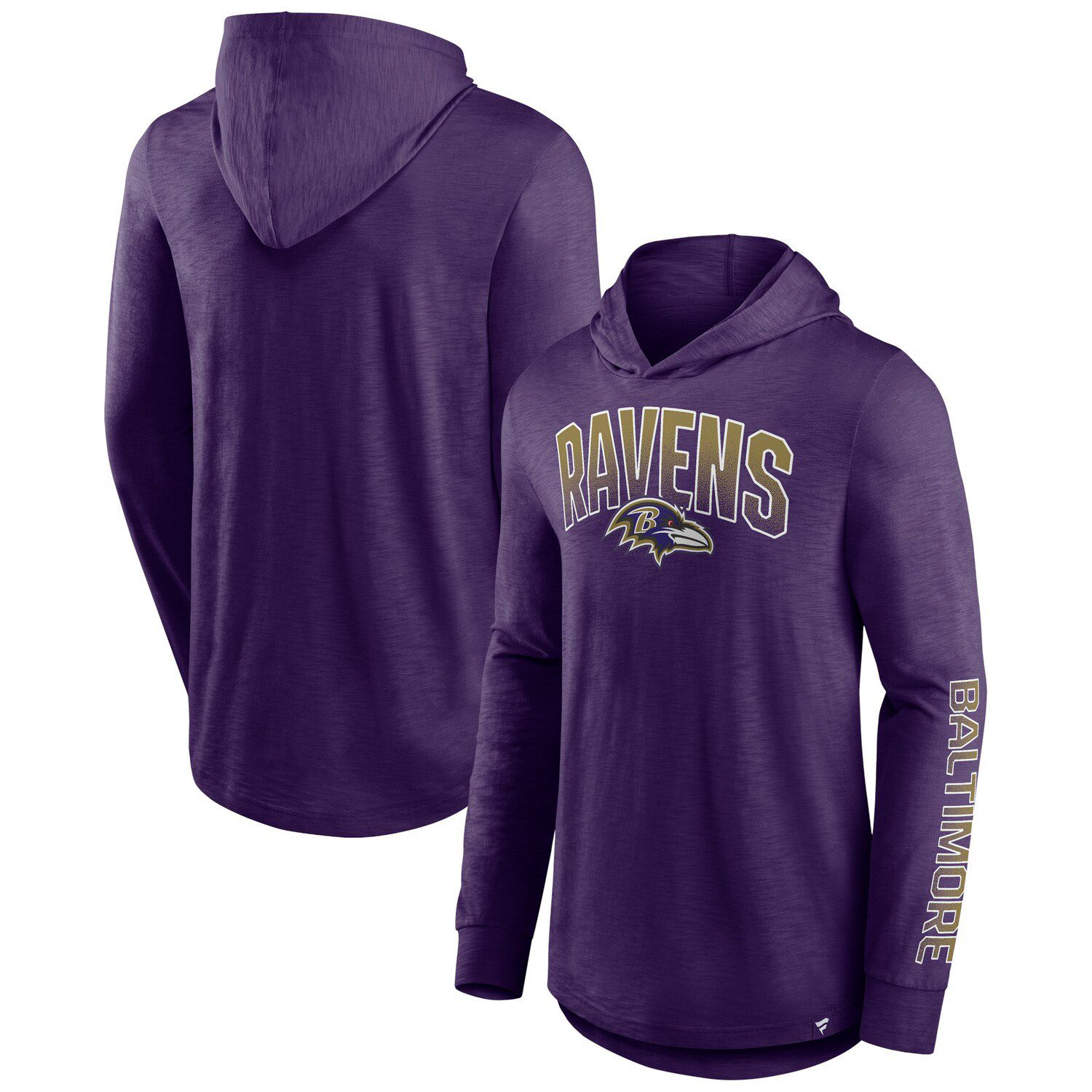 Baltimore Ravens New Era Big & Tall Current Colorblock Raglan Fleece  Pullover Hoodie - Black/Purple