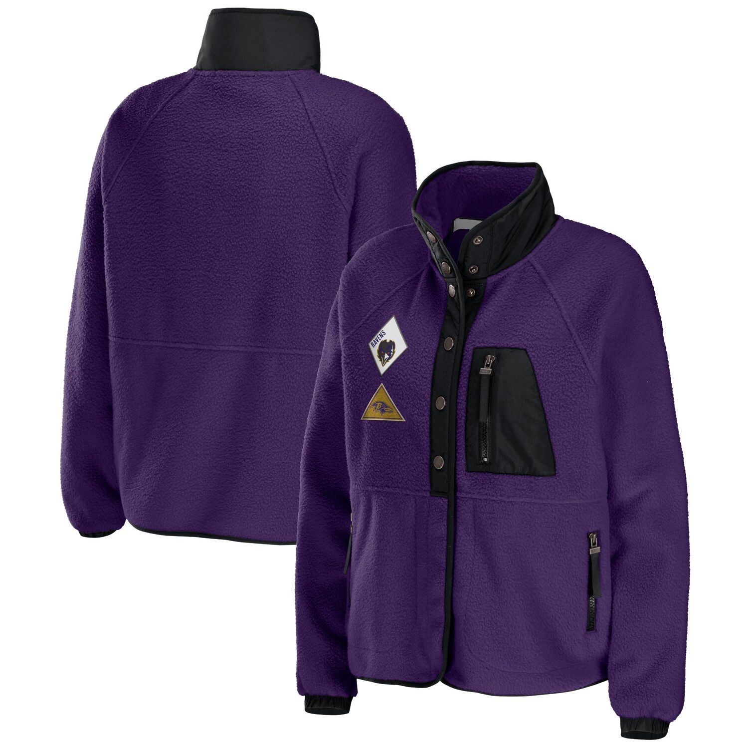 Men's NFL x Darius Rucker Collection by Fanatics Black Baltimore Ravens  Polar Fleece Quarter-Zip Jacket