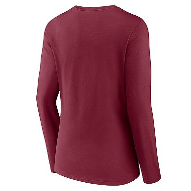 Women's Fanatics Branded Burgundy Washington Commanders Hometown Sweep Long Sleeve V-Neck T-Shirt