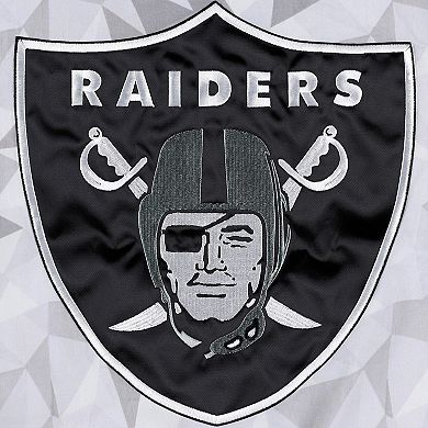 Men's Starter White/Black Las Vegas Raiders Thursday Night Gridiron Raglan Half-Zip Hooded Jacket