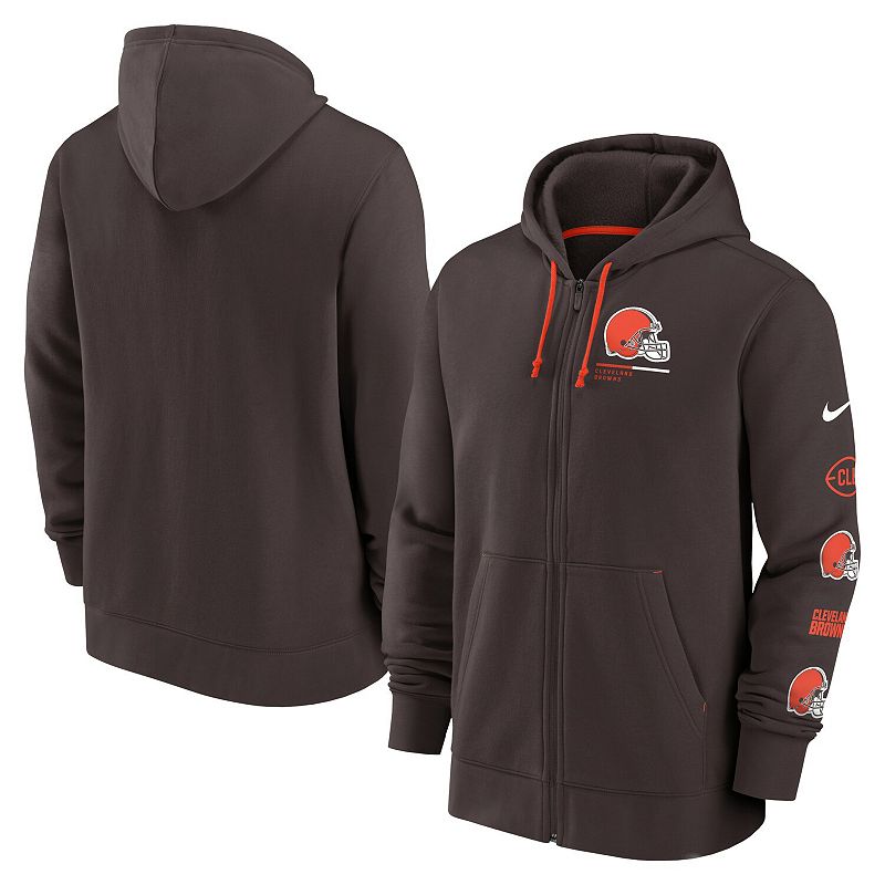 Cleveland Browns Nike Women's High Hip Fleece Pullover Sweatshirt - Brown