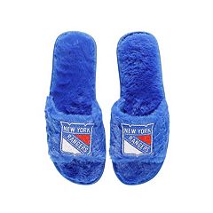 Women's FOCO St. Louis Blues Script Cross Slide Slippers Navy