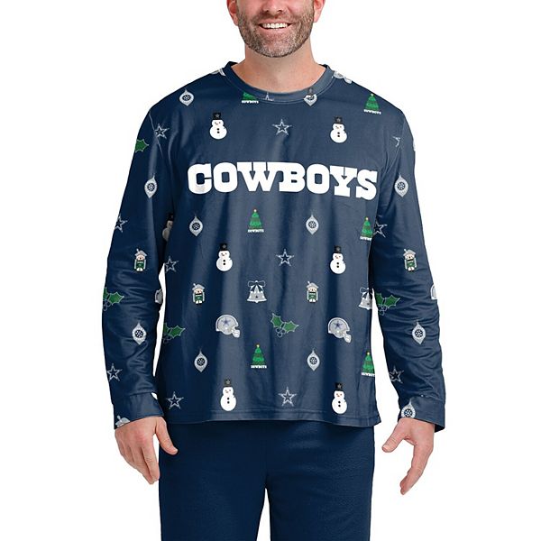 Men's FOCO Navy Dallas Cowboys Ugly Sweater Long Sleeve T-Shirt