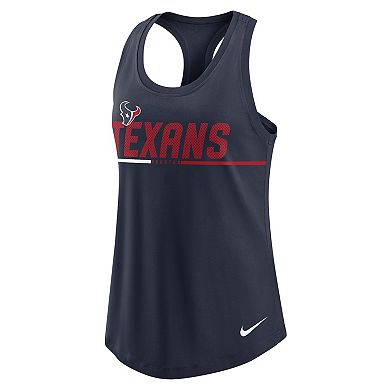Women's Nike Navy Houston Texans Team Name City Tri-Blend Racerback Tank Top