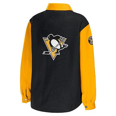 Women's WEAR by Erin Andrews Black/Gold Pittsburgh Penguins Colorblock ...