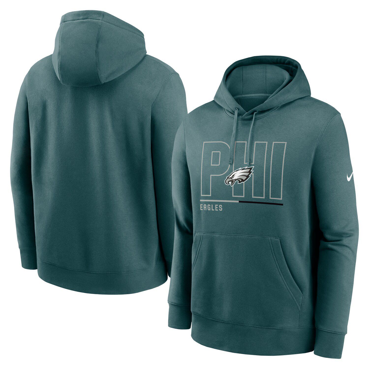 nike men's philadelphia eagles historic logo club black hoodie