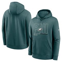 Men's Nike Heathered Gray Philadelphia Eagles Fan Gear Primary Logo Performance Pullover Hoodie