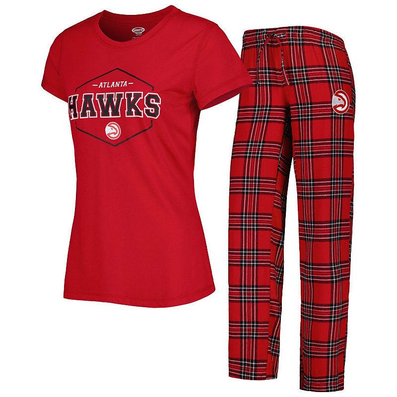 Womens Concepts Sport Red/Black Atlanta Hawks Badge T-Shirt & Pajama Pants