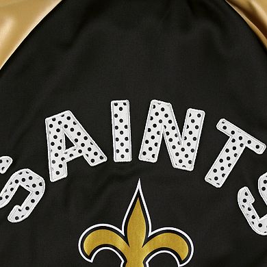 Women's G-III 4Her by Carl Banks Black/Gold New Orleans Saints Confetti Raglan Full-Zip Track Jacket