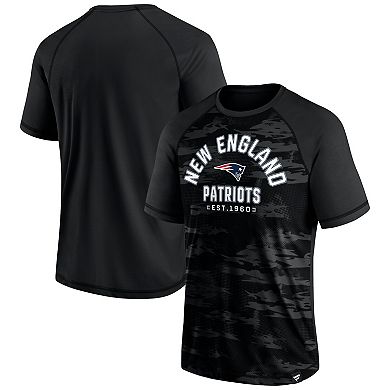 Men's Fanatics Branded New England Patriots Blackout Hail Mary Raglan T-Shirt