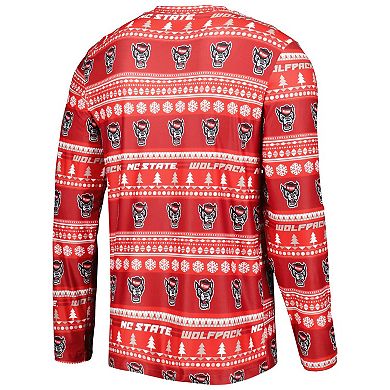 Men's Concepts Sport Red NC State Wolfpack Swivel Long Sleeve T-Shirt & Pants Sleep Set