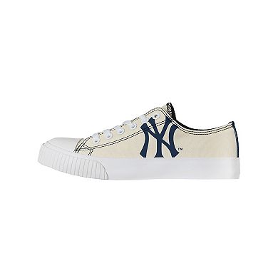 Women's FOCO Cream New York Yankees Low Top Canvas Shoes