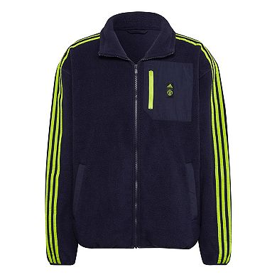 Men's adidas Navy Manchester United Lifestyler Fleece Full-Zip Jacket