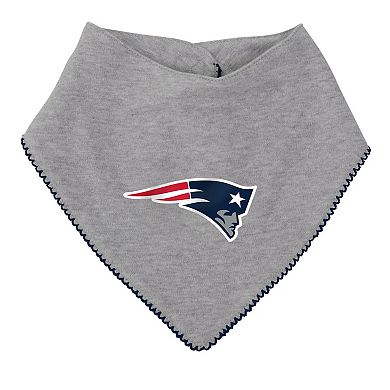 Girls Newborn & Infant Navy/Heathered Gray New England Patriots All The Love Bodysuit Bib & Booties Set