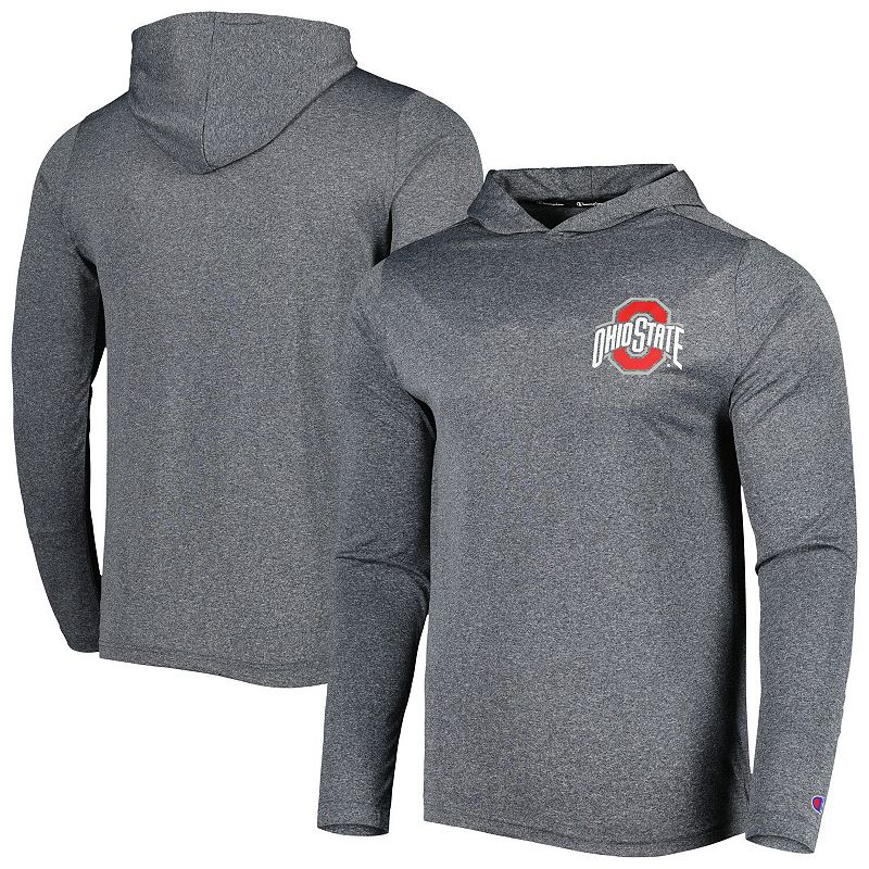 Mens Champion Gray Ohio State Buckeyes Hoodie Long Sleeve T-Shirt, Size: S