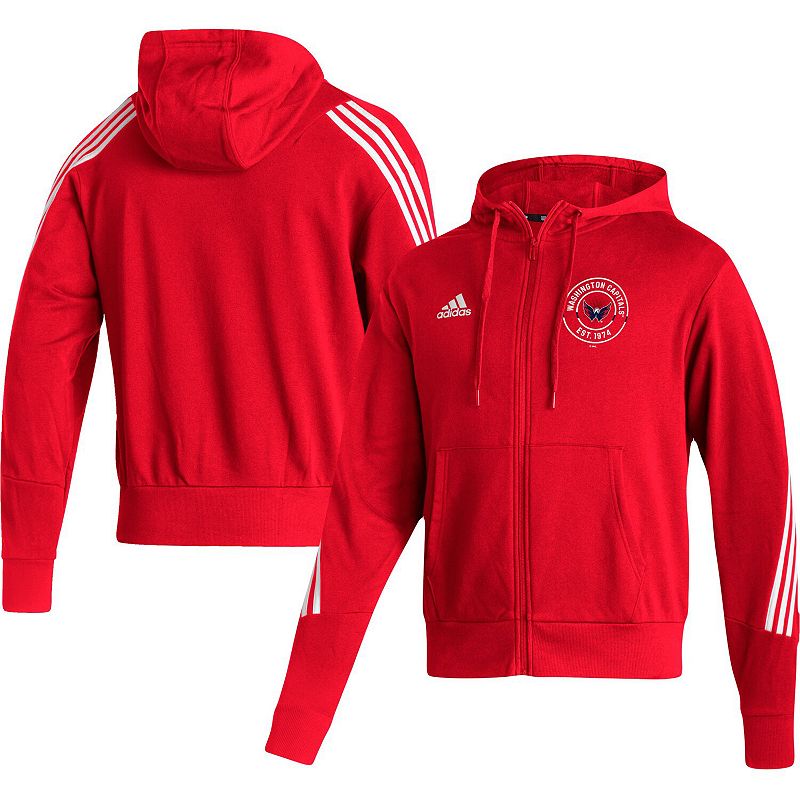 Mens adidas Red Washington Capitals Lifestyle Full-Zip Hoodie, Size: Small